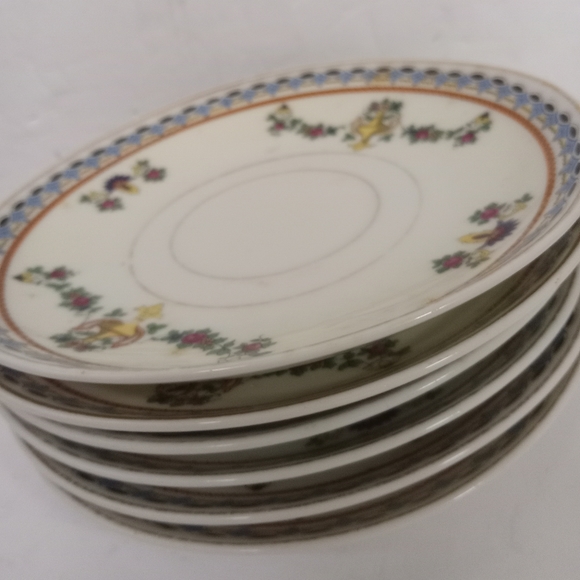 Rare Vintage 6 Pc. TK Thuny Czechoslovakia 6" Saucers  Porcelain REPLACEMENTS - Picture 2 of 5
